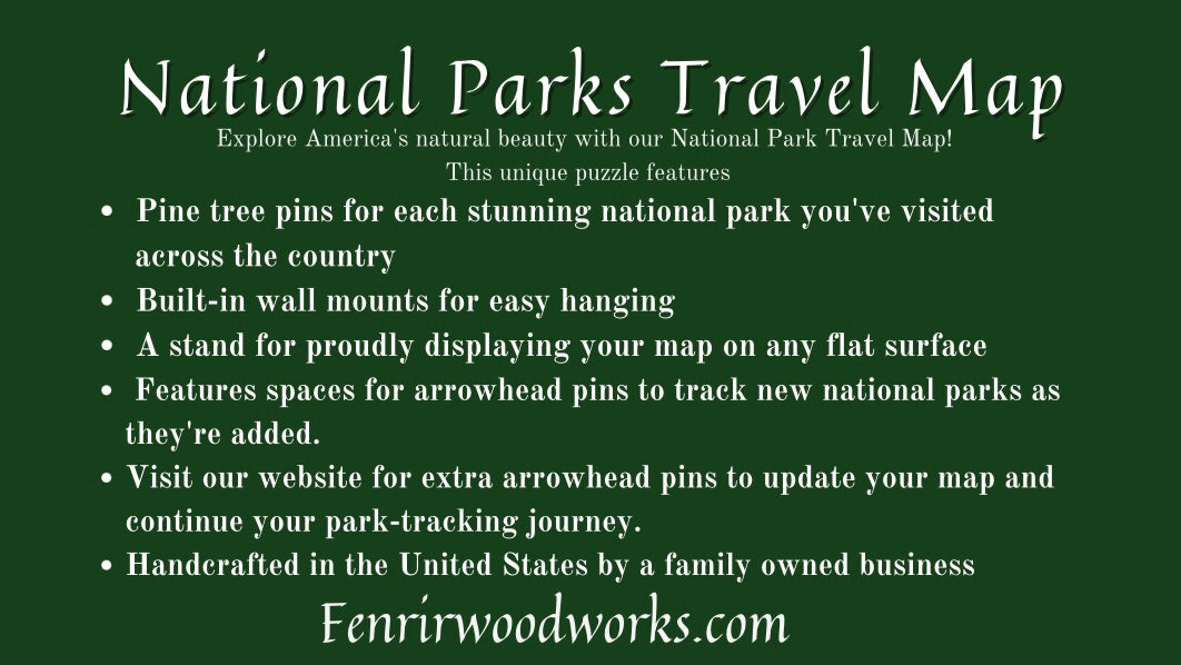 National Parks Map | Wooden Puzzle Tracker