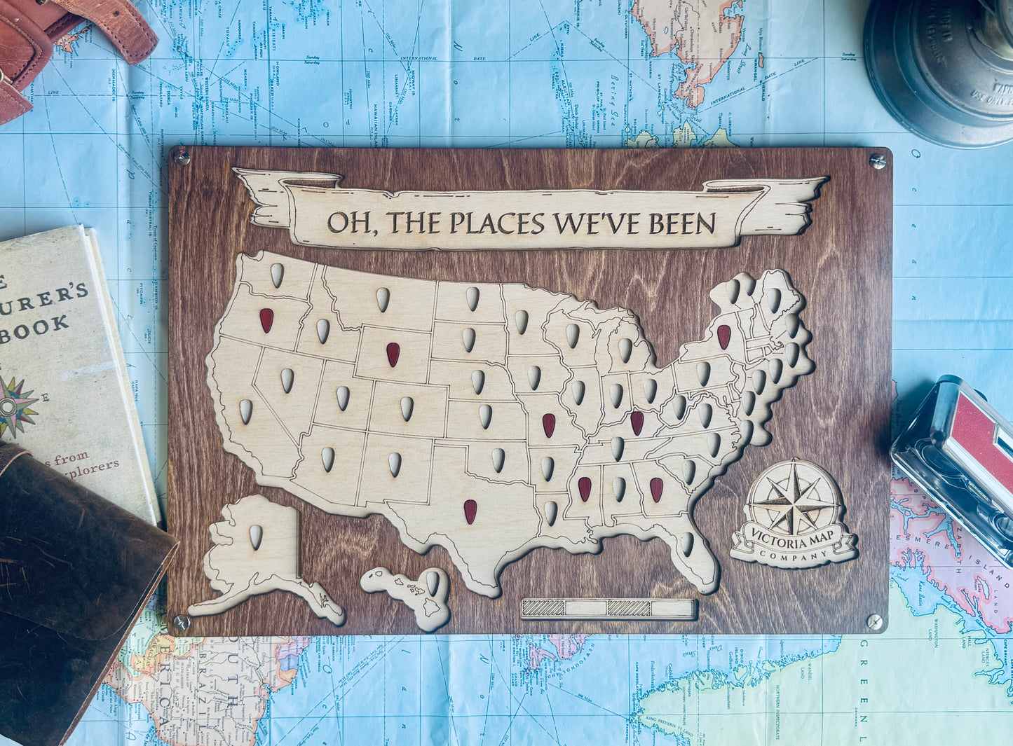 Oh the Places We’ve Been - 50 States Tracker Map