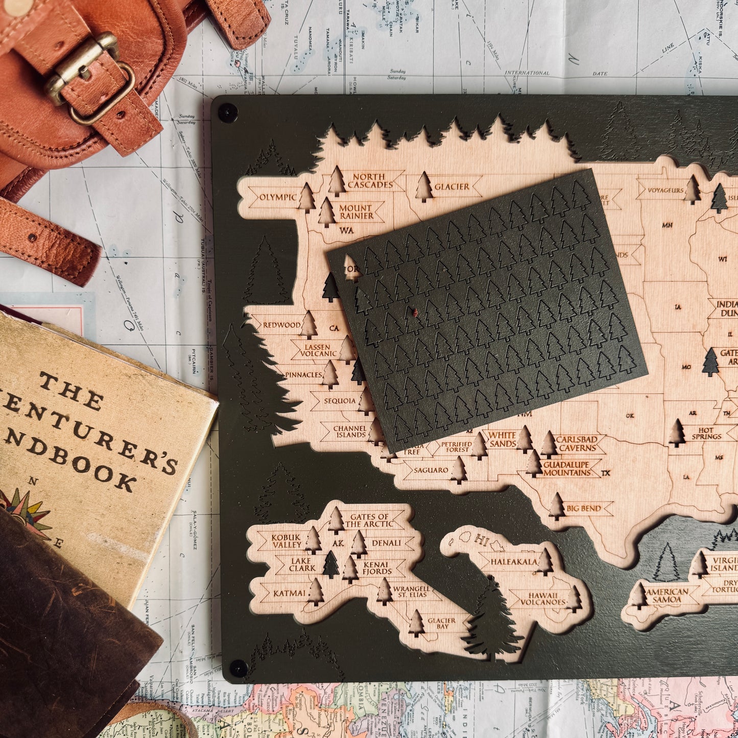 National Parks Map | Wooden Puzzle Tracker