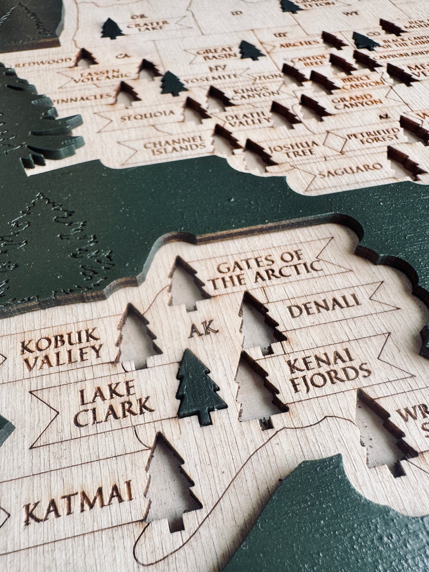National Parks Map | Wooden Puzzle Tracker