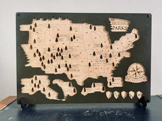 National Parks Map | Wooden Puzzle Tracker