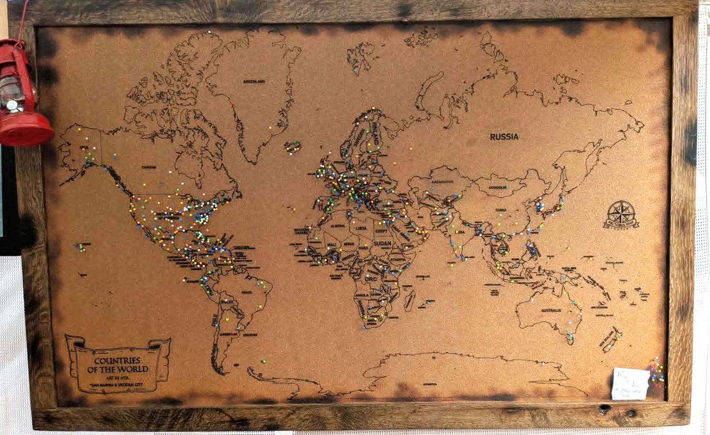 World Pin Map with all Countries of the World | Pin Tracker XL