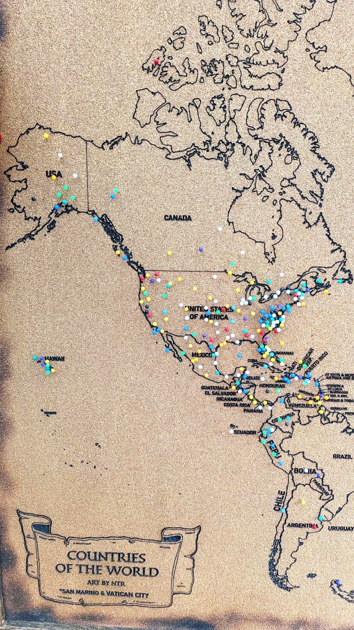 World Pin Map with all Countries of the World | Pin Tracker XL