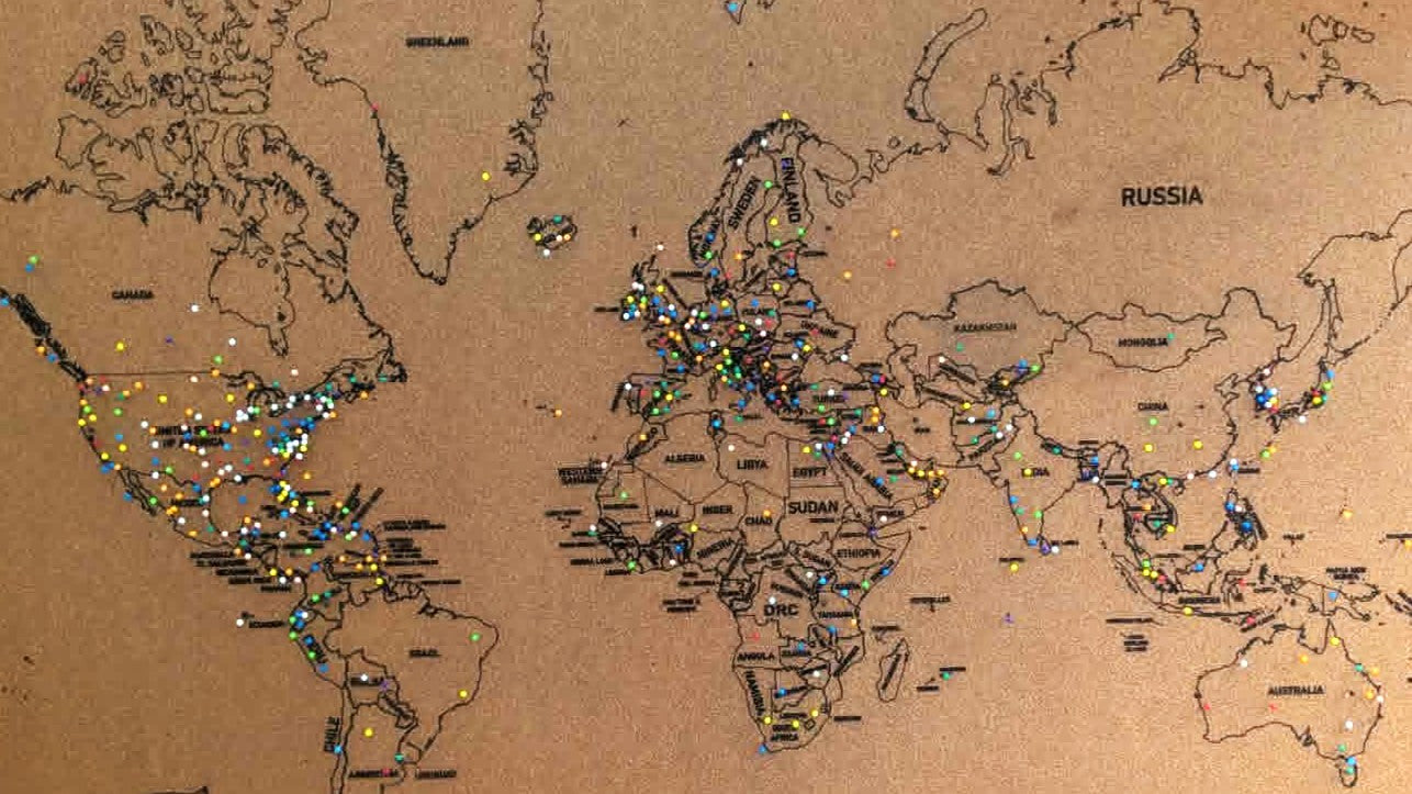 World Pin Map with all Countries of the World | Pin Tracker XL