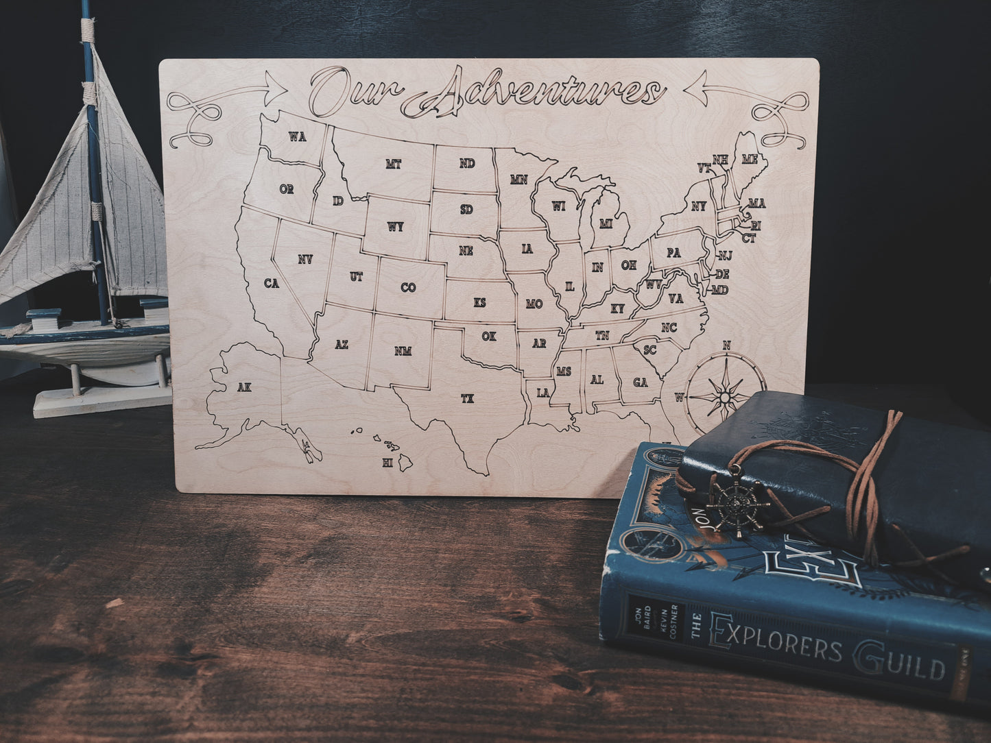 Fenrir Woodworks Color in 50 States Map